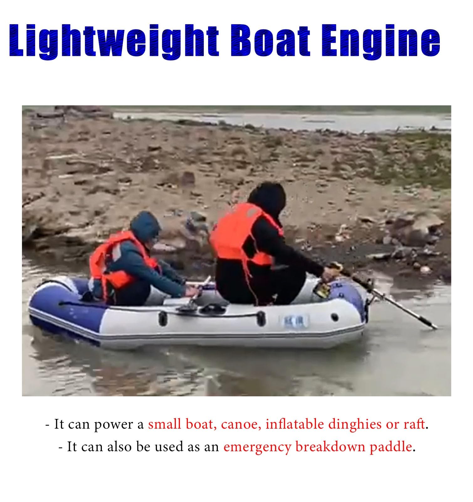 Motore Fuoribordo Kit Elica per Barca a Motore a Trazione Idraulica, Motores Elettrico di Emergenza per Barca a Traina, Propulsore Portatile Orientabile per Kayak(With Clamp,L-125cm(49 1/4"))