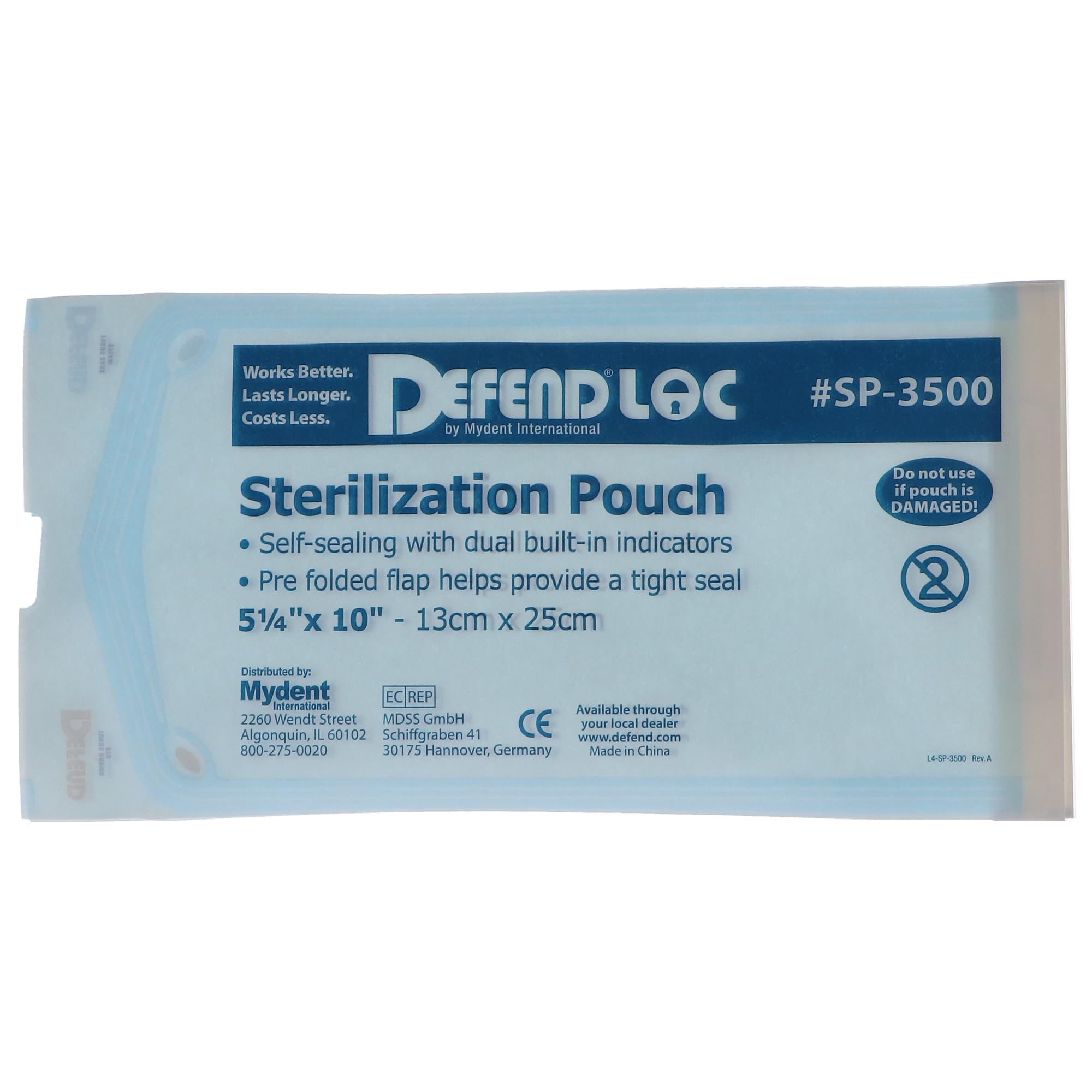 Defend Plus Sterilization Pouches 3-1/2 x 10 (200)