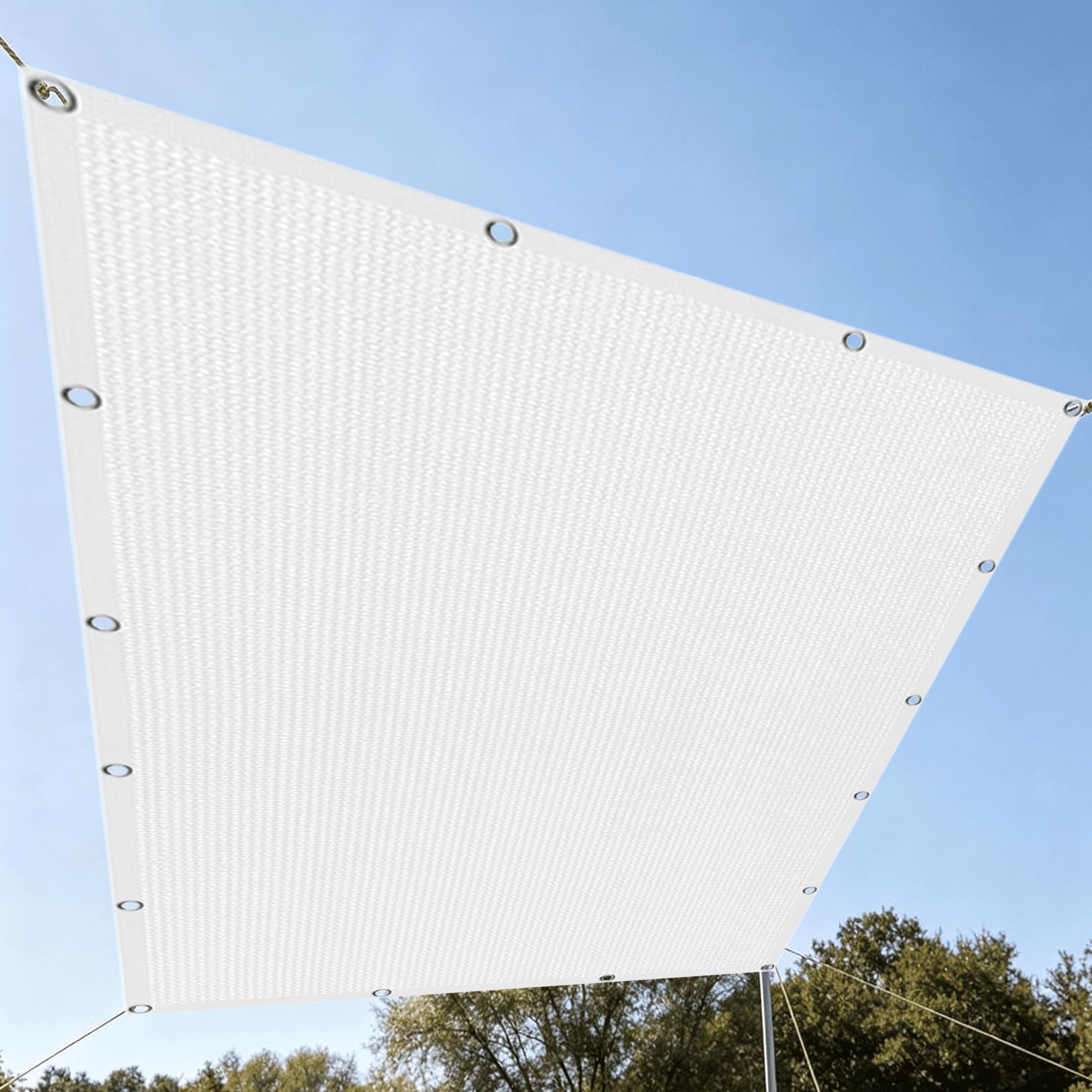 Filet d'ombrage Rectangulaire 4 x 5 m Protection Solaire Renforce Épaissir Voile Ombrage Résistant pour Serre Jardin Couverture Potager Terrasse, Blanc