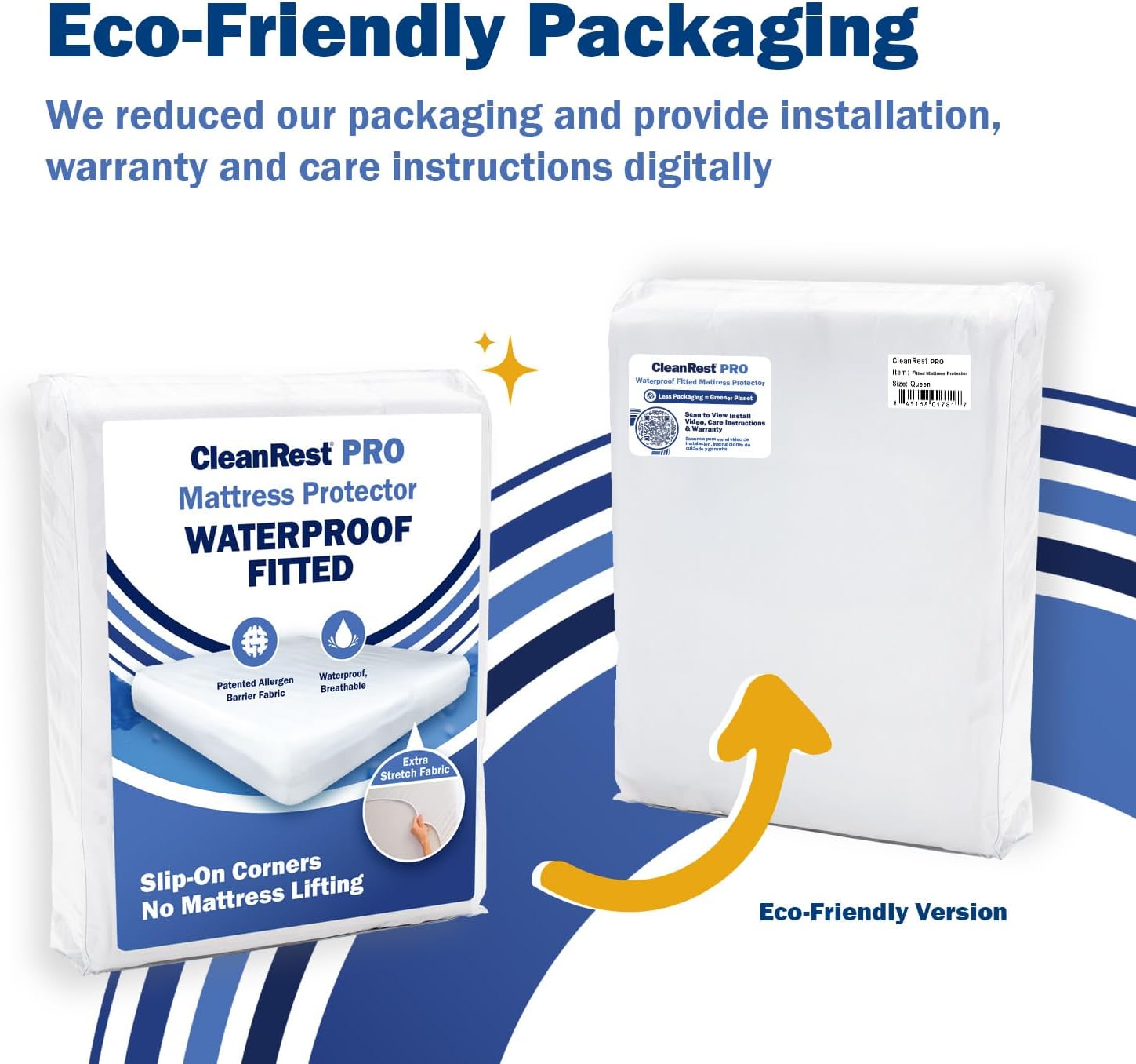 CleanRest Waterproof Mattress Fitted Sheet Protector, Ultimate Defense Against Spills and Wear, MicronOne Allergen Barrier, Breathable, Chemical-Free, Fits Mattress Depths 12" to 21" (Queen)
