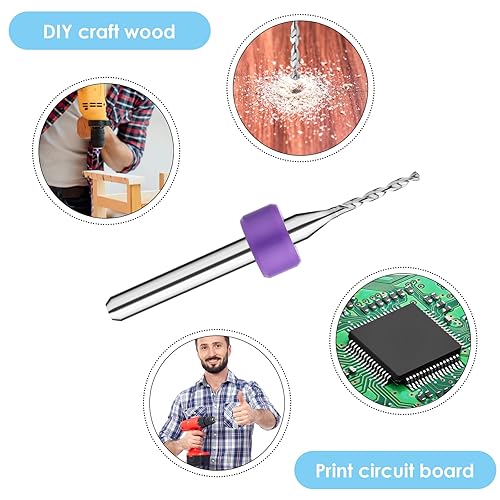 Miniatura 5 de Juego de 20 brocas micro de 0.012-0.047 in, acero de tungsteno, placa de circuito de impresión PCB, flauta cnc, router, vástago para piedra en