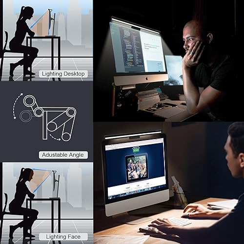 Miniatura 3 de LYMAX Computer Monitor Light Bar, USB Computer Lamp Dimmable Screen Light Bar, Adjustable Brightness/Color Temperature with Touch Contror, No Screen