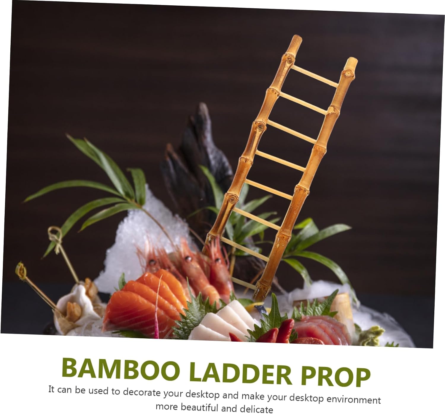 Miniature Bamboo Ladder Model Bamboo Sushi Plate Decoration Prop