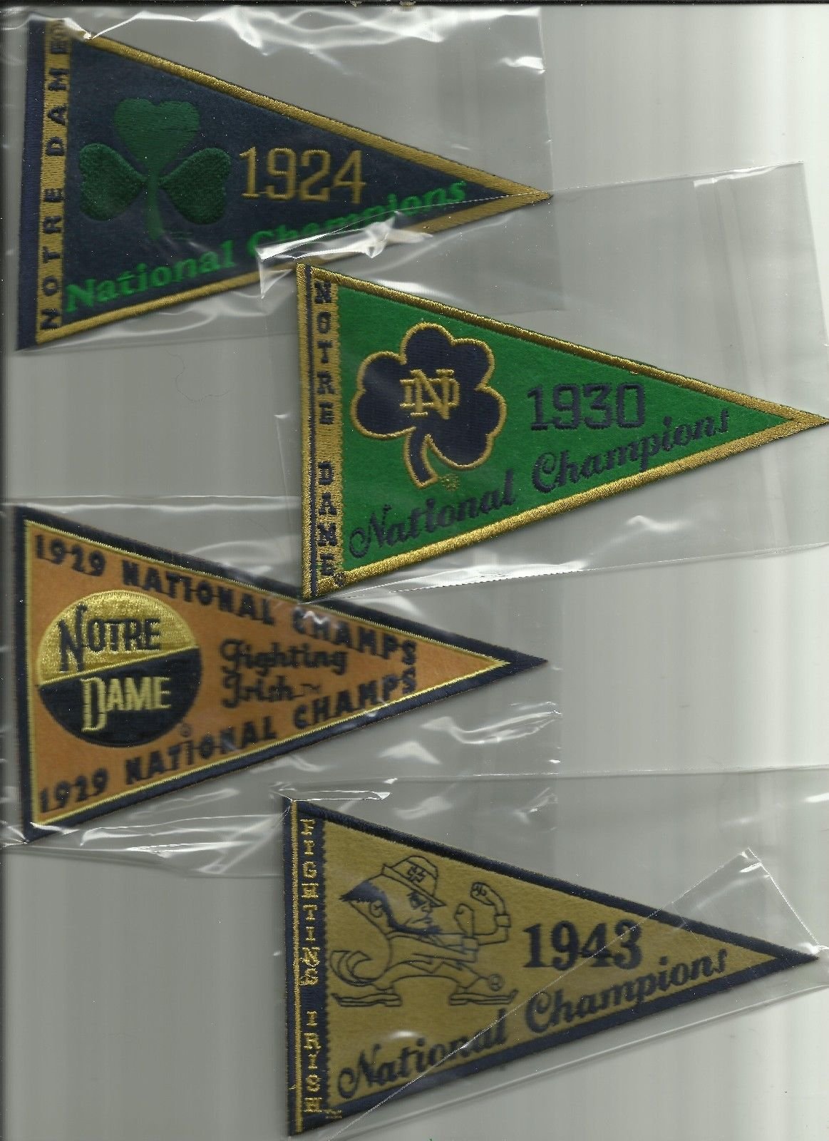 2013 Upper Deck Notre Dame National Championship Pennant Set - 11 Mini Pennants Celebrating Every National Football Championship Team From 1924 to 1988 - Great Collectible for Any Fighting Irish Fan