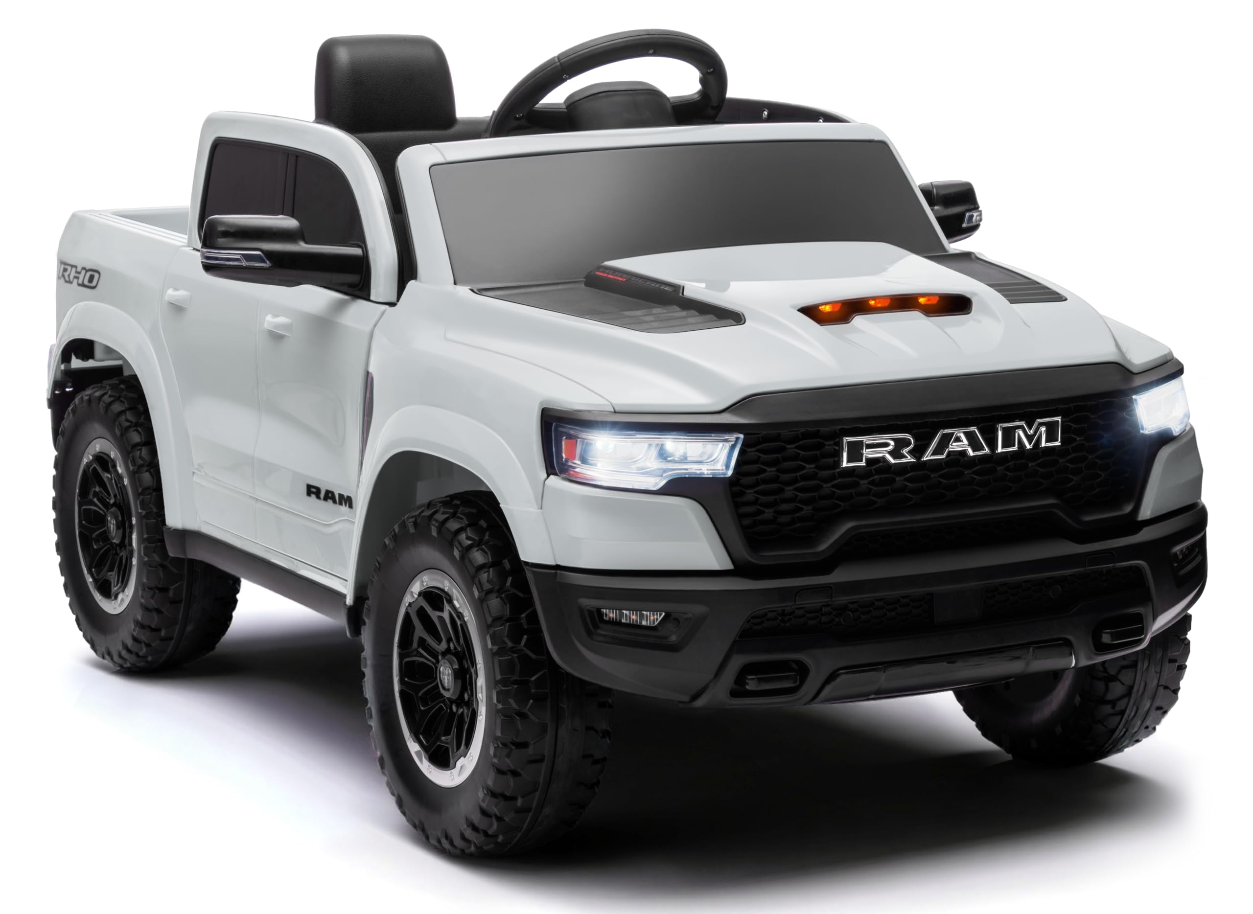 ENYOPRO 12V Licensed Ram 1500 RHO Ride on Toys for Kids, Toddlers Ride on Car w/Remote Control, Kids Electric Car w/4-Wheel Suspension, Soft Start,