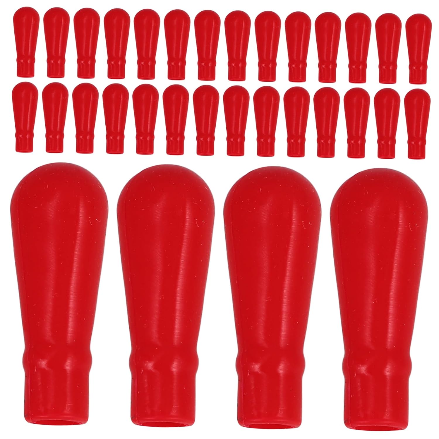 50pcs Red Silicone Pipette Bulb Caps Eyedropper Replacement Reusable Flexible Silicone for Secure Liquid Containment Labs Easy Installation High Visibility Design