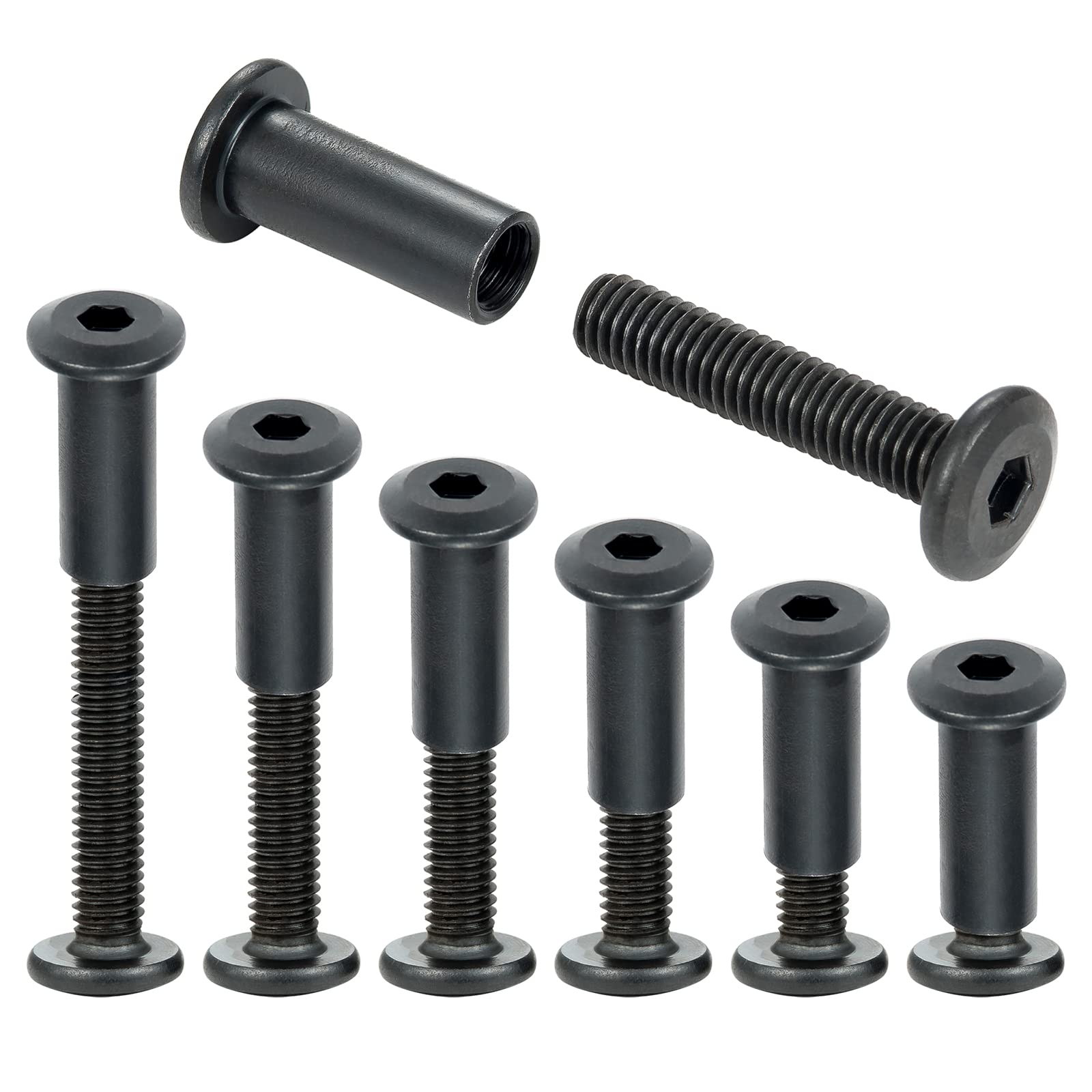 Black Furniture Connector Bolts - 40 Sets -3 Black Furniture Connector Bolts - 40 Sets -3