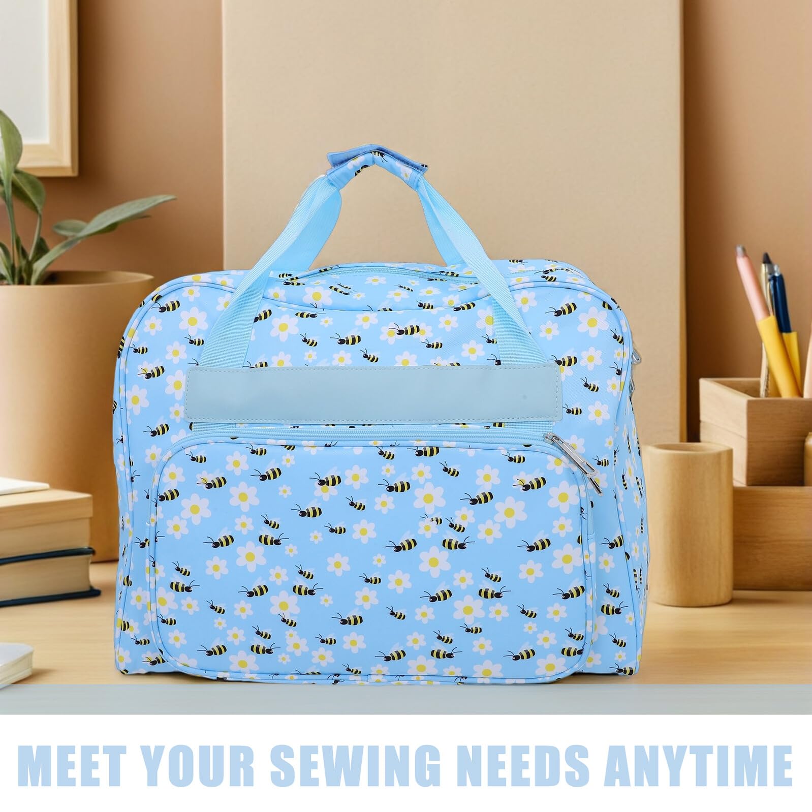 Gatuida Tragbare Nähmaschinentasche mit Trolley Multifunktionale Aufbewahrungstasche mit Mehreren Taschen Hängend und Platzsparend für Reisen und Strickzeug Organisation