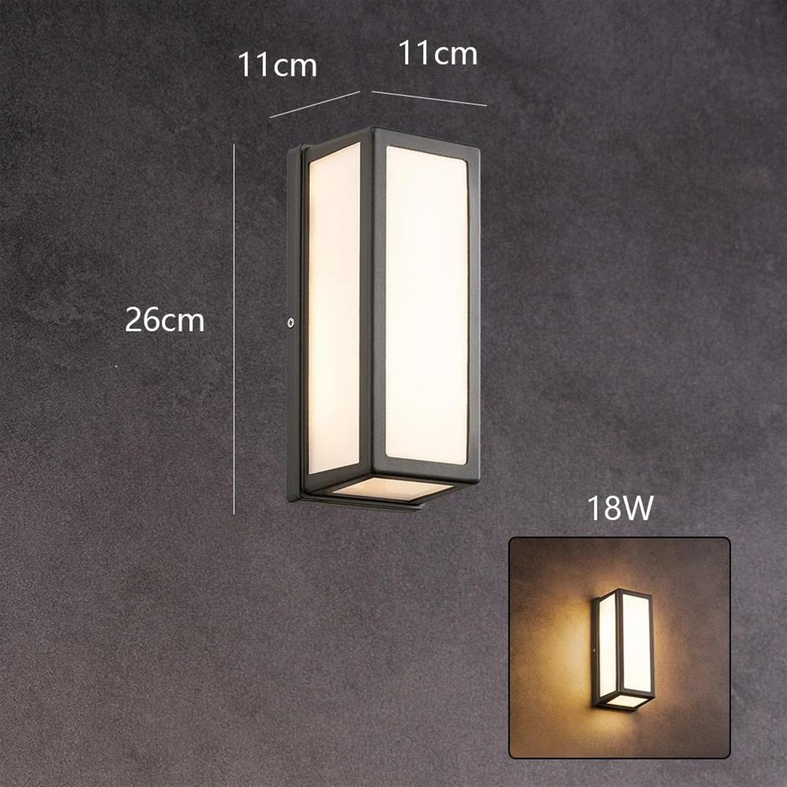 Außenwandleuchte, wasserdicht, 10 W, 18 W, Beleuchtung oben und unten, für Veranda und Garten, Verwendung im Innenbereich (H-18 W, Warmweiß)