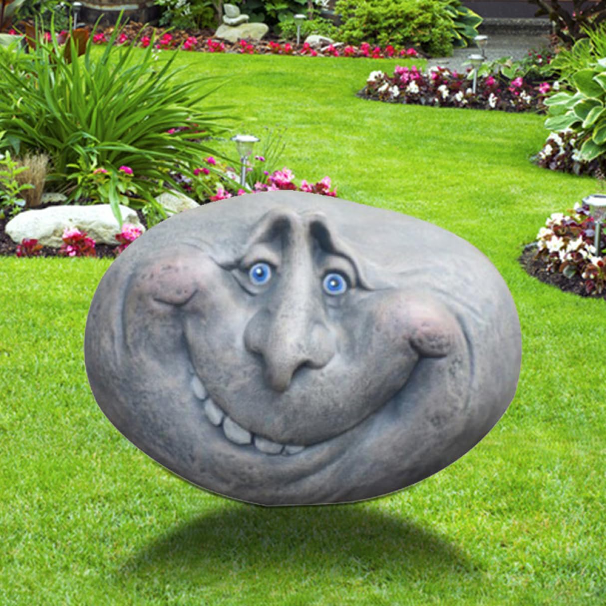 Hemore Funny Face Rock Art Sculpture Decoration Yard Art Face ...