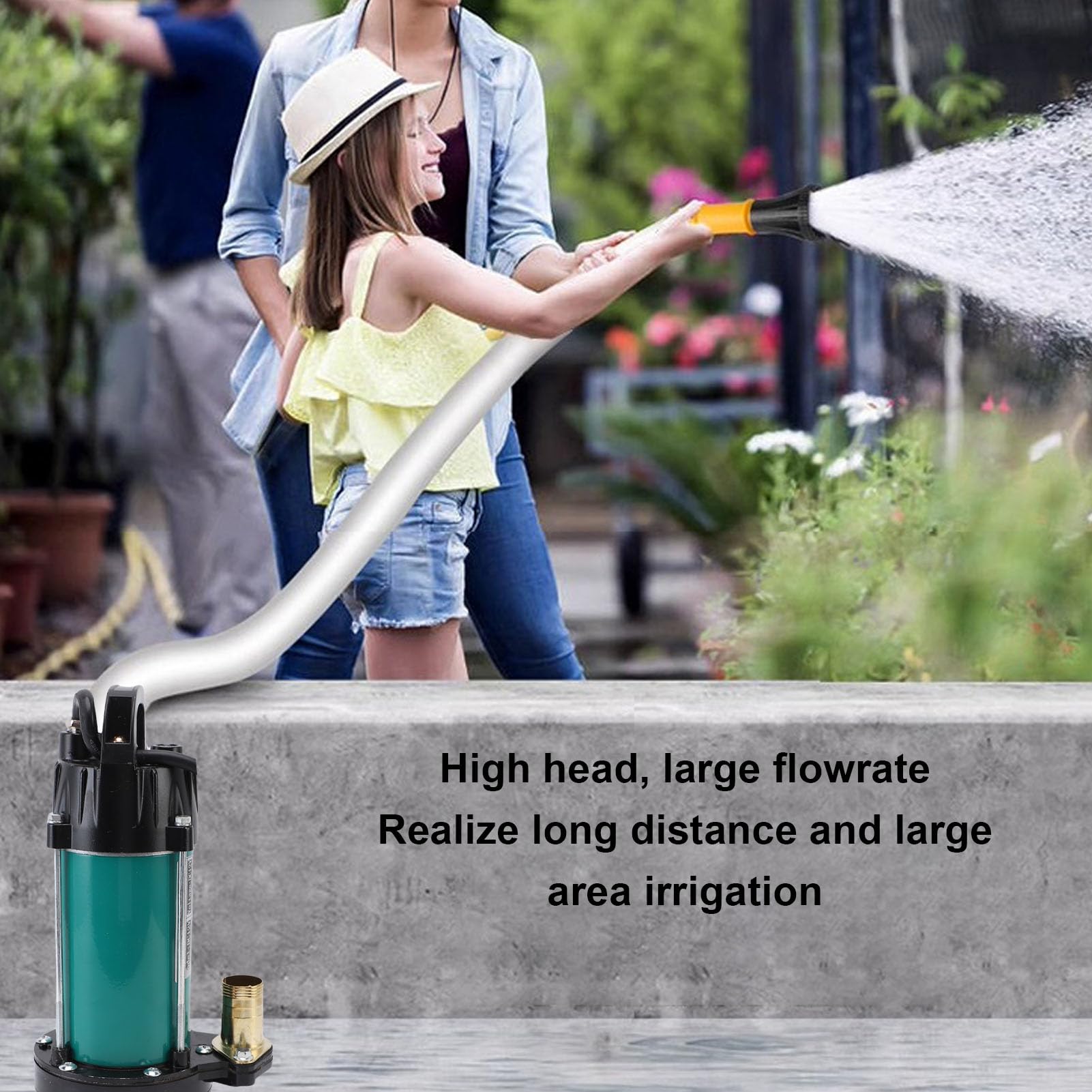 banapoy Bomba de Sumidero de 300 W, Bomba de Transferencia de Agua Sumergible Portátil de Pozo Profundo Eléctrica con Cable de 23 Pies, 18 GPM, Junta de 1 Pulgada, para Estanque de Jardín, Piscina,