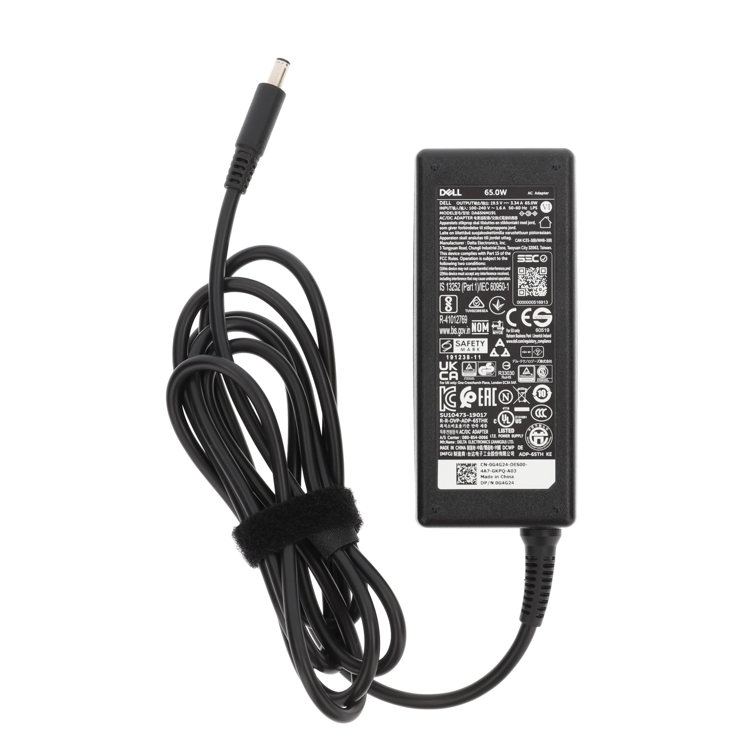 Dell 19.5V 3.34A 65W Slim Black Power Adapter with 4.5mm x 3.0mm Pin Size Charger Compatible with Part Numbers 450-AECO 43NY4 MGJN9 G6J41 UK