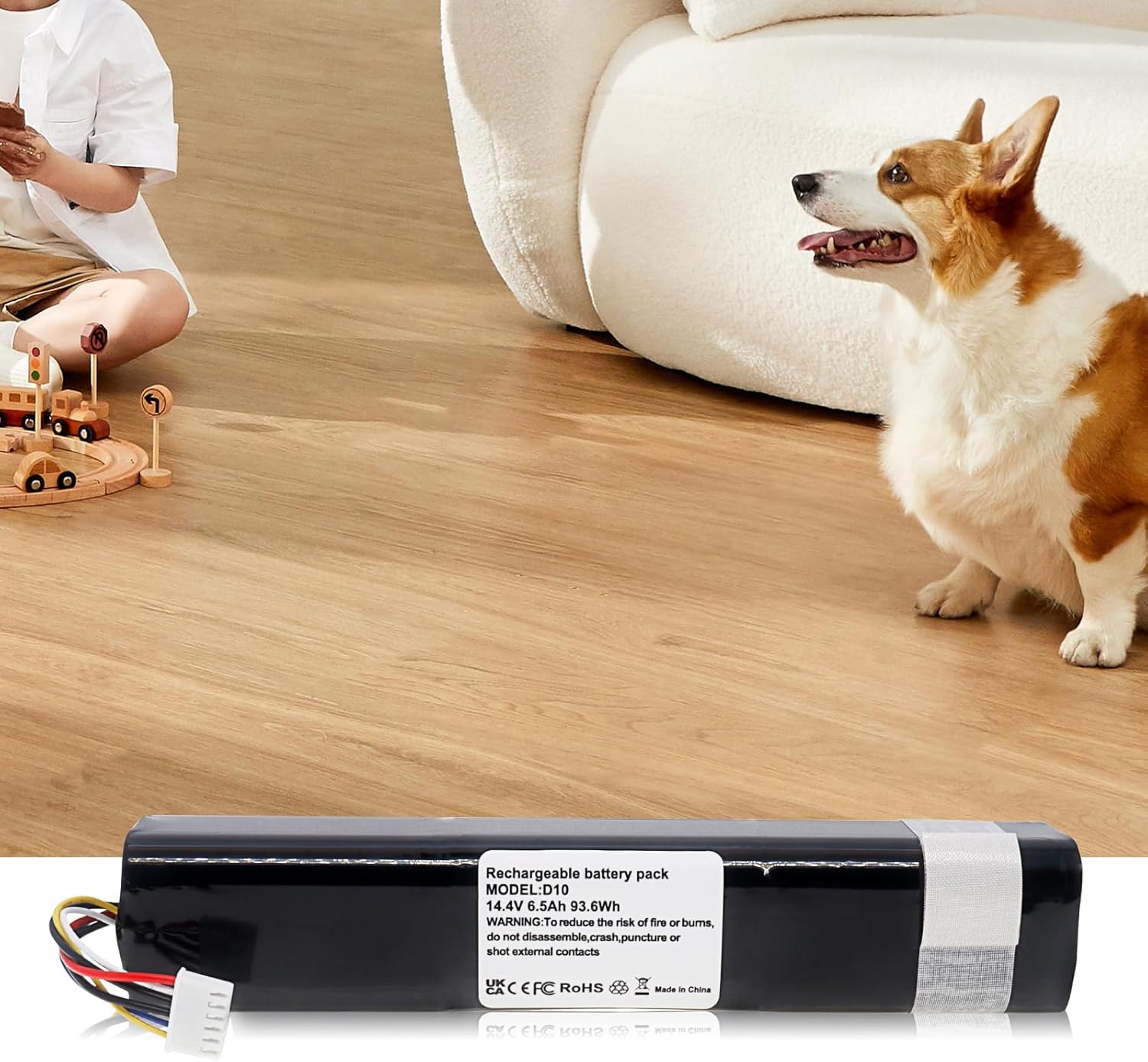 Replacement Battery Compatible with Neato D8 D9 D10 Robotic Vacuum Cleaners 14.4V 6500mAh Li-Ion Battery