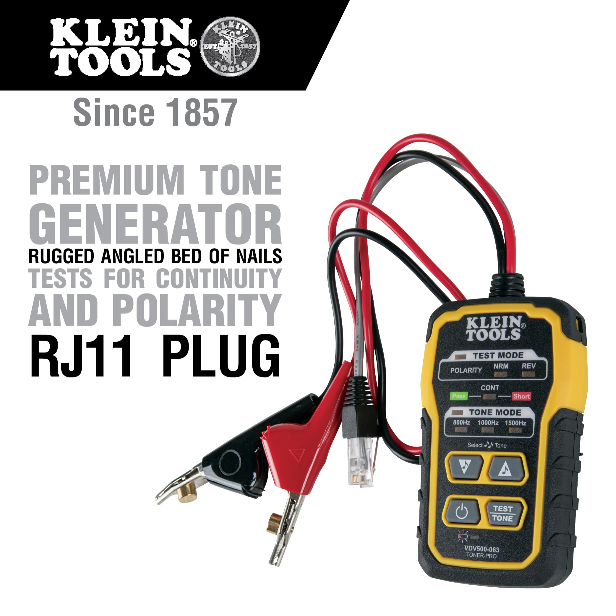 Klein Tools VDV500-063 Wire Tracer Tone Generator Continuity Tester for Ethernet, Internet, Telephone, Speaker, Coax, Video, and Data Cables RJ45, RJ11, RJ12 — Amazon image 2