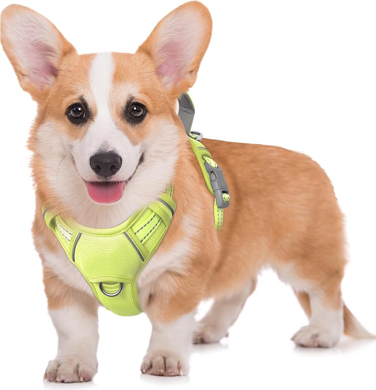 Peitoral Vest para Cães BARKBAY com Design Antitração, Faixas Refletivas e Bolso para Identificação