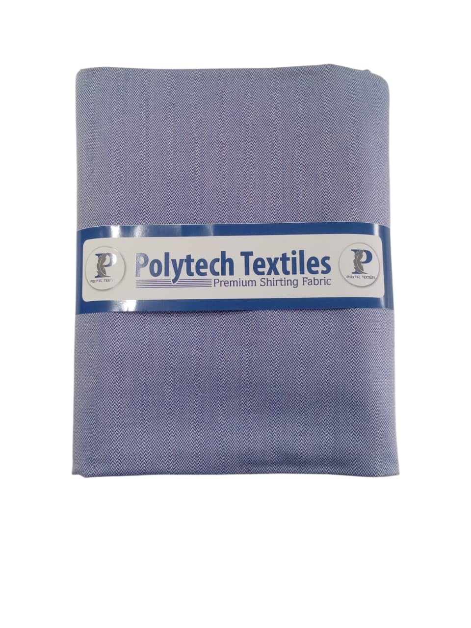 381-Pure Cotton Light Blue Color With White Leaf Design Unstitched Shirting Fabric-image-43