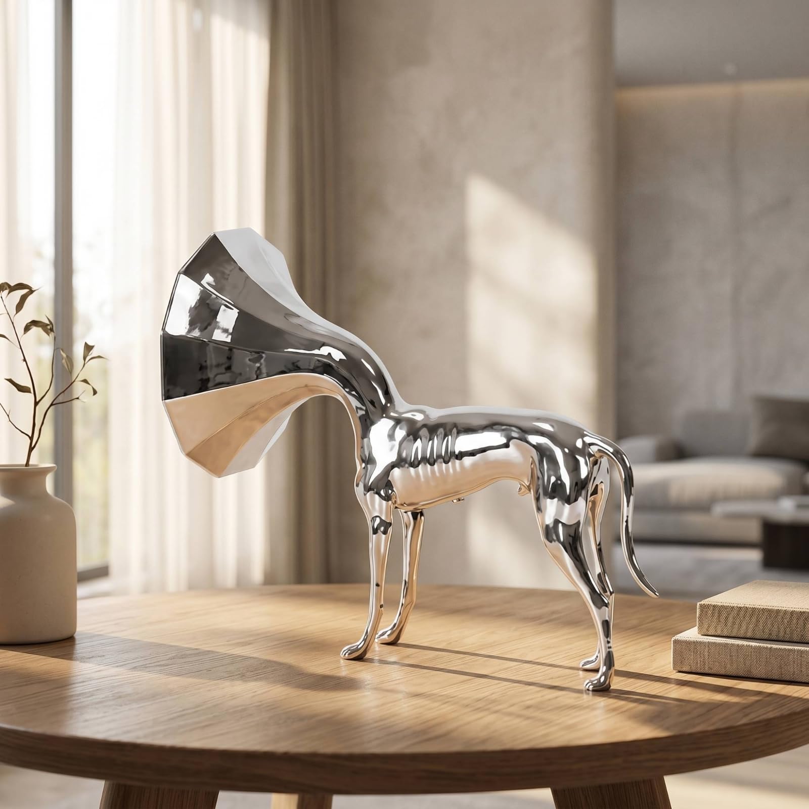 Deko-Hase aus Kunstharz modern Hasenfigur ästhetisch Kaninchenfigur für Kunstliebhaber, Schaufenster, Ostern