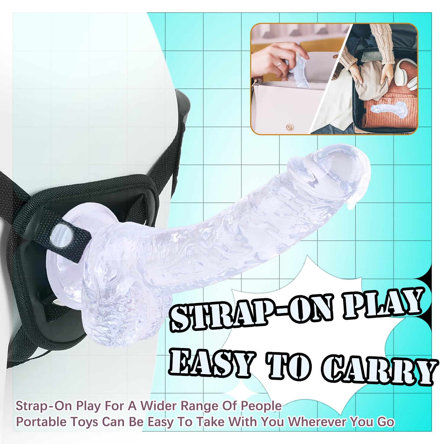 7 Inch Soft Dildo, Realistic Silicone Medium Anal Dildos Stimulation Vaginal G-Spot and Anal, Safe Material Lifelike Men Penis with Strong Suction Cup, Adult Sex Toys for Women/Beginner Sexual: Clear