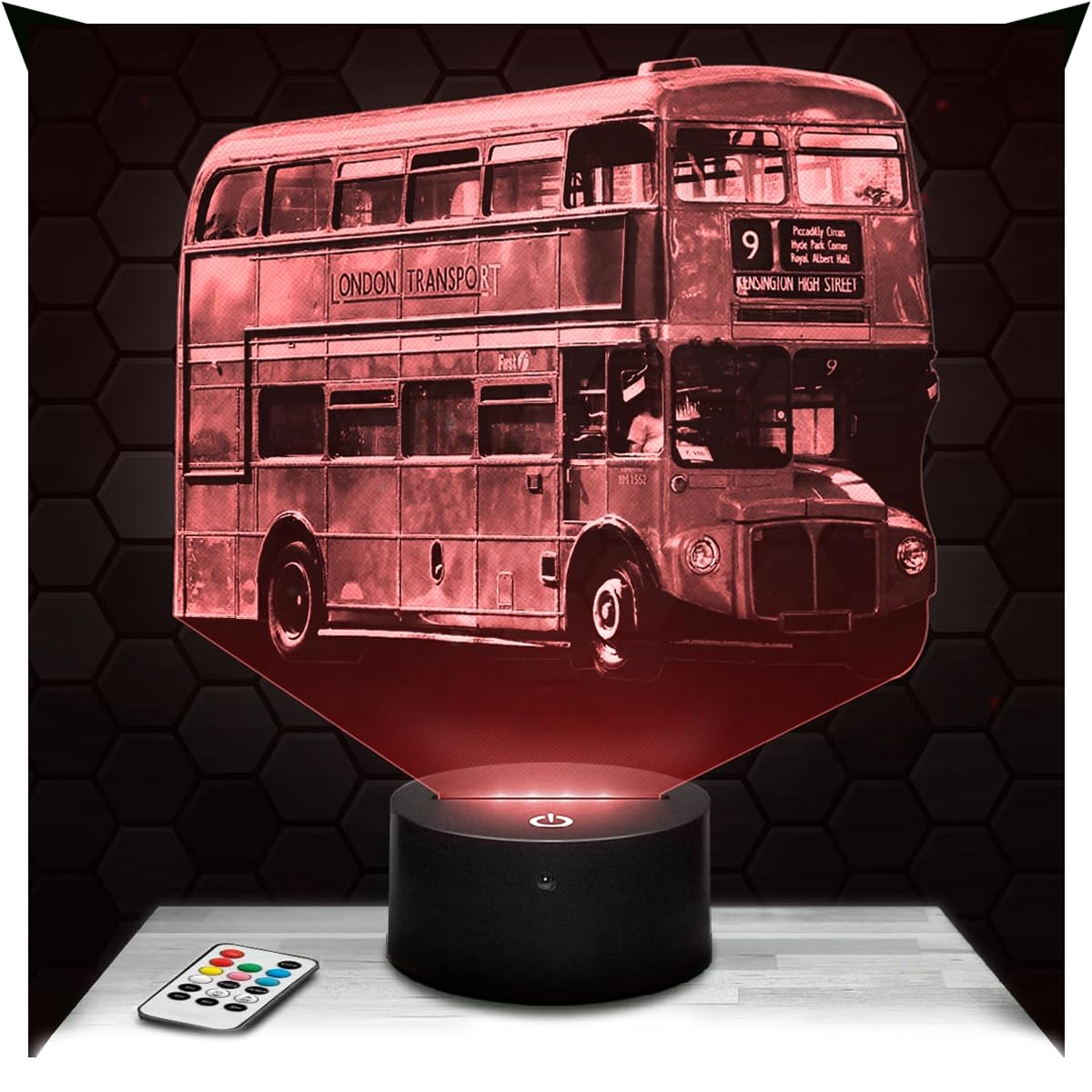 Lampephoto.fr Boys Bus London - London Bus 3D Lamp Night Light 3D Led Illusion, Christmas, Gift Idea For And Girl Night Light For Child Or Adult Bedroom, Gifts Merchandising