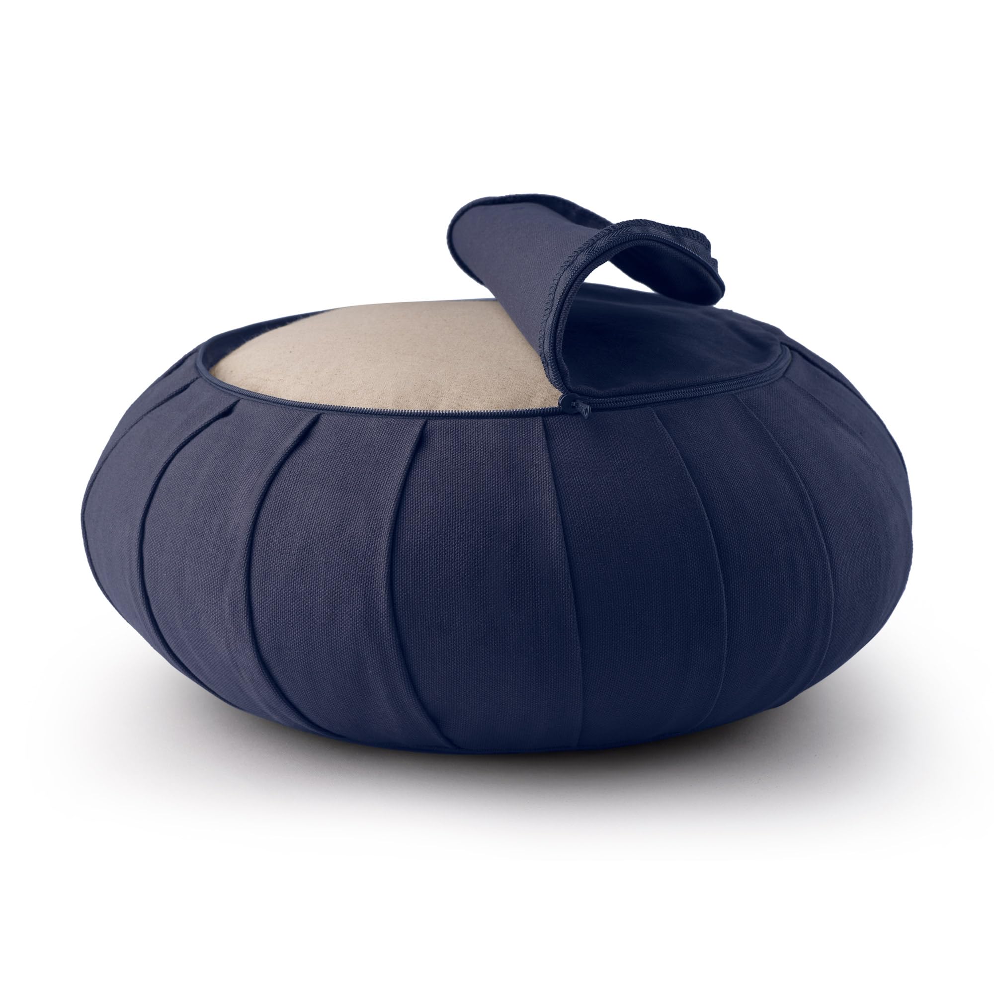 basaho CLASSIC Zafu Cojín de Meditación | Algodón Orgánico | Cáscara de Trigo Sarraceno | Funda Extraíble Lavable