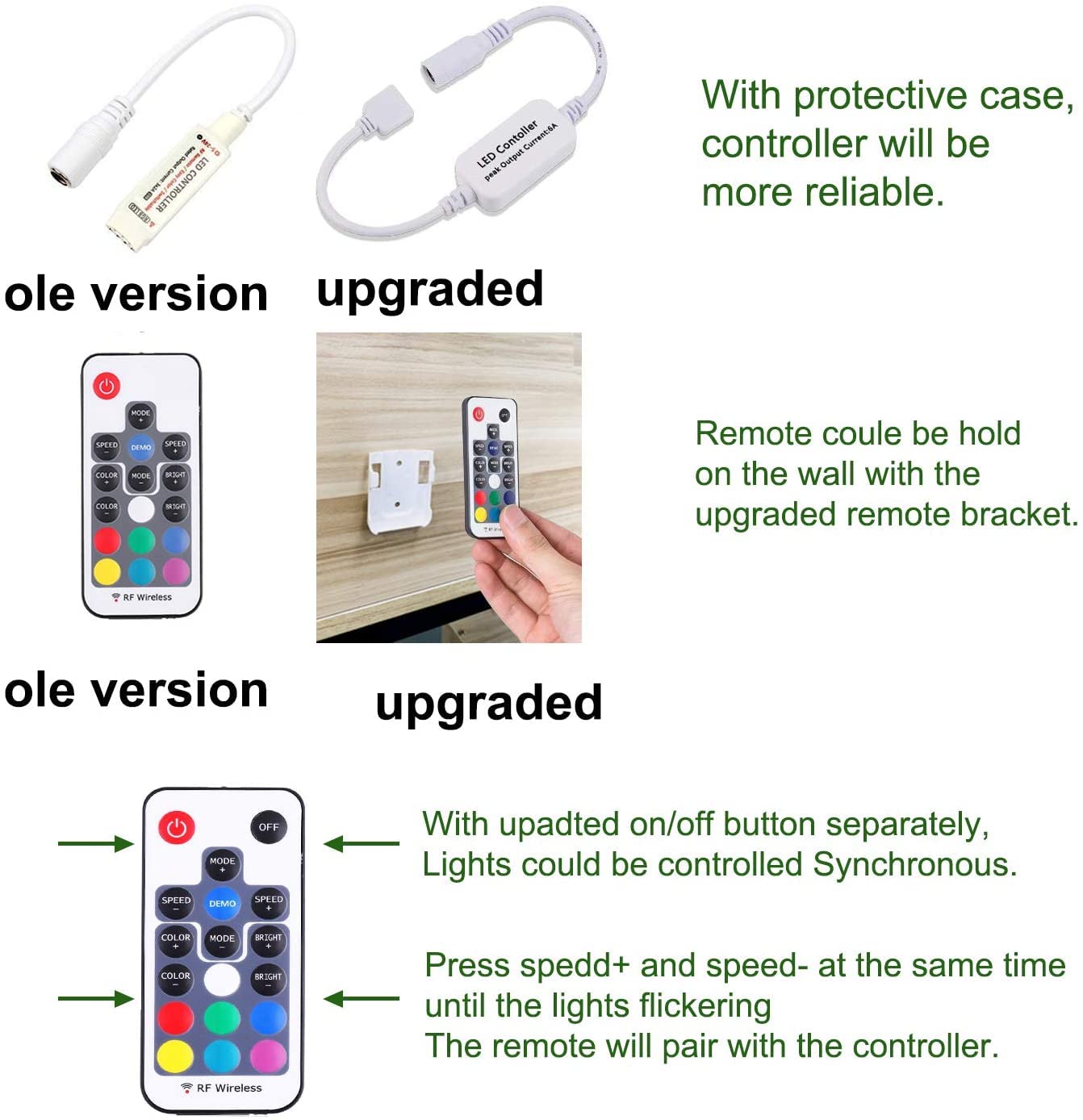 AIBOO LED Under Cabinet Glass Shelf Lighting Kit – 6 Lights, RGB, RF Remote, For Glass Edge Or Side Mounting