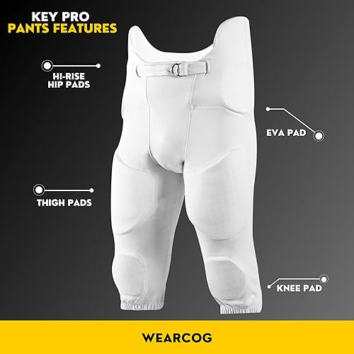 Miniatura 6 de Flex - Pantalones de fútbol integrados para adultos 7 pantalones de fútbol acolchados para práctica con almohadillas integradas