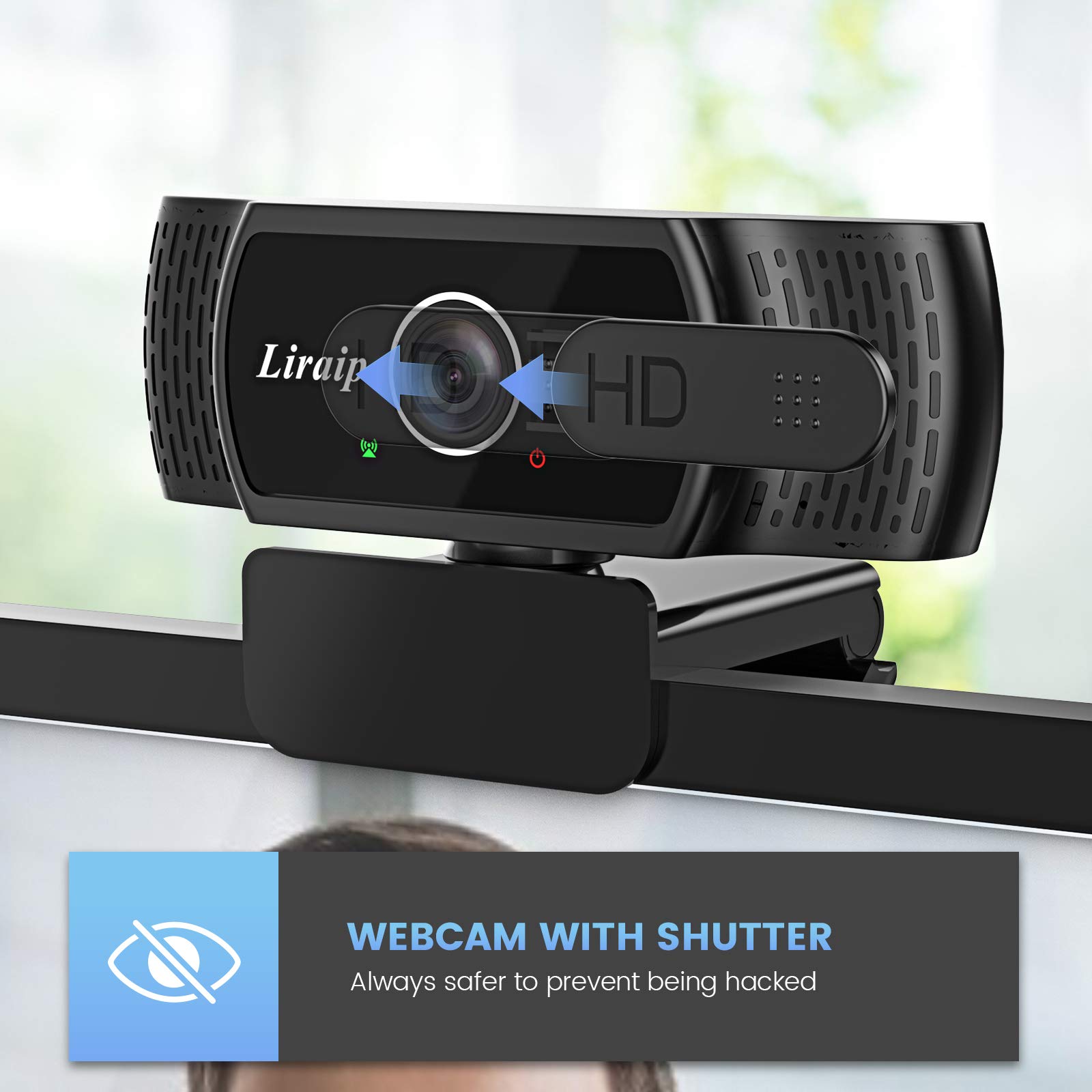 JOYHIAS 4K Webcam Mit Ringlicht - 1080P Streaming Kamera Mit Mikrofon Stativ Sichtschutz