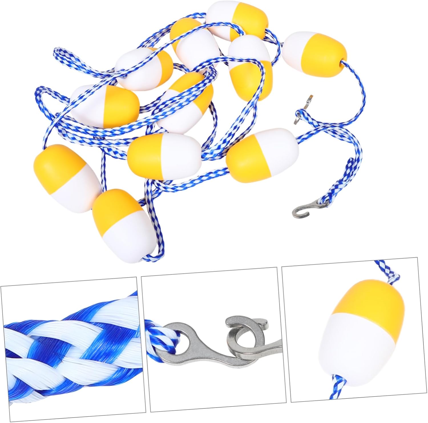 BESPORTBLE 5m Pool Safety Swim Rope Float Line Diameter Buoy Balls Yellow and White Spiral Lines Pool Division Equipment