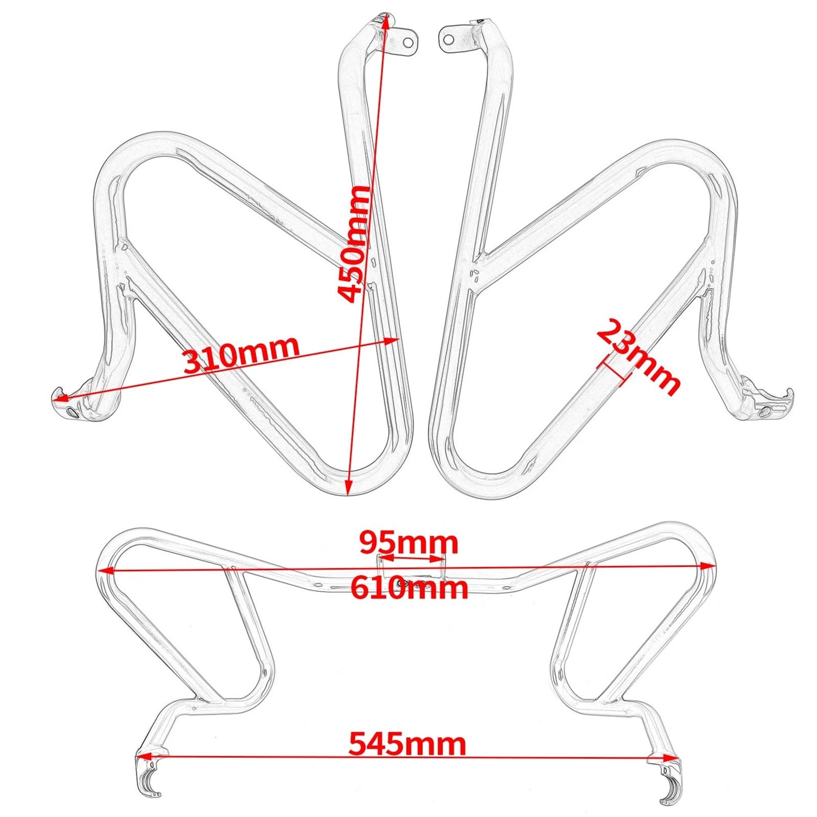 Gmoli Motocyklowych bloków zderzaka Pasuje do KTM 390 Adv 2020-2023 2022 Osłona silnika Crash Bar Rama motocykla Zderzak Pasuje do 390 Adv Akcesoria Adventure(Only Lower-Black)