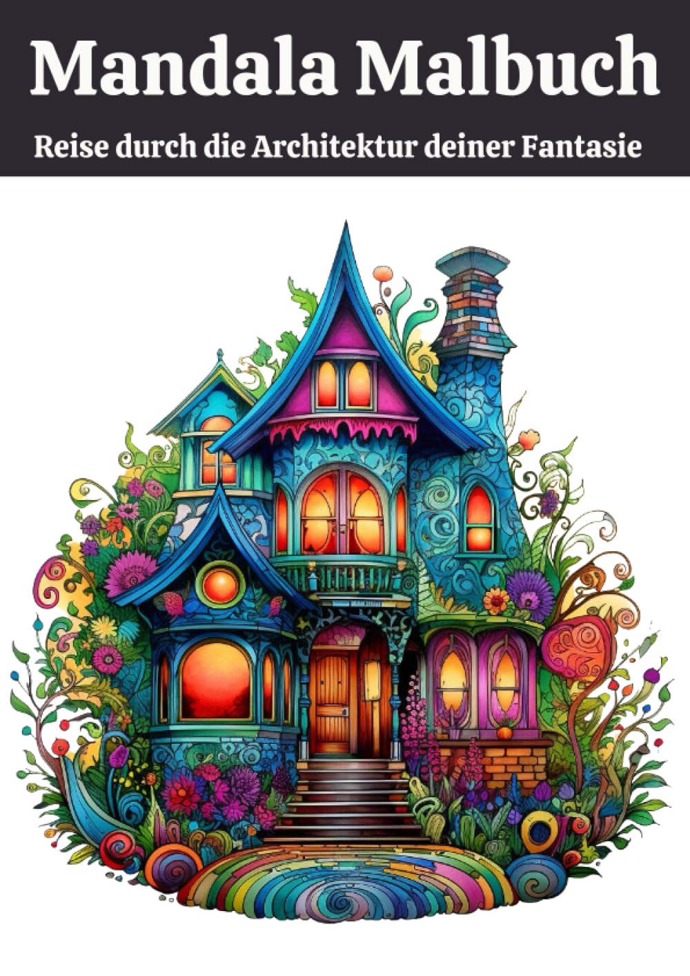 Livre de coloriage de mandala de maison avec plus de 50 architectures fantastiques