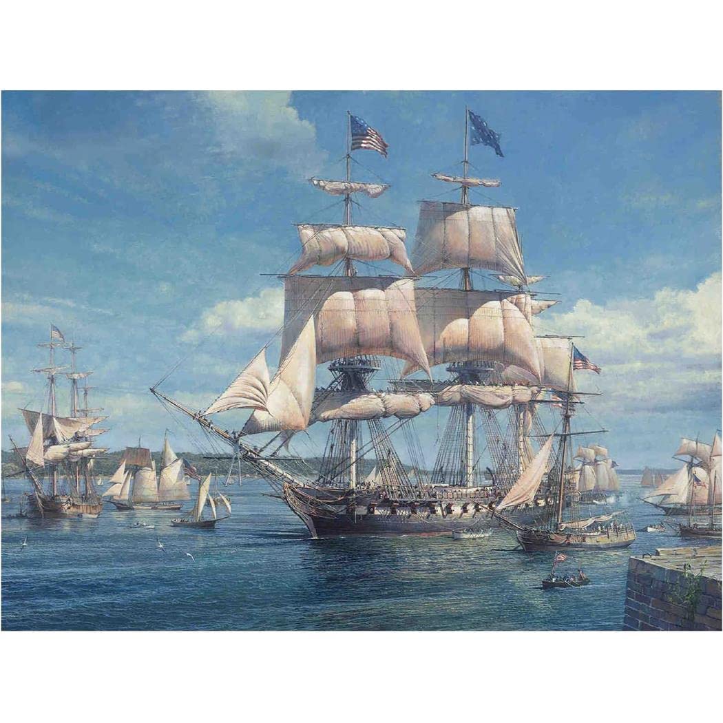 Sanzez Hrim017 5D Diamond Painting Kits Sailing Ship At Sea Adult Full Round Diamond Art Mosaic Painting Rhinestone Crafts Home Wall Decorationes 40X40cm