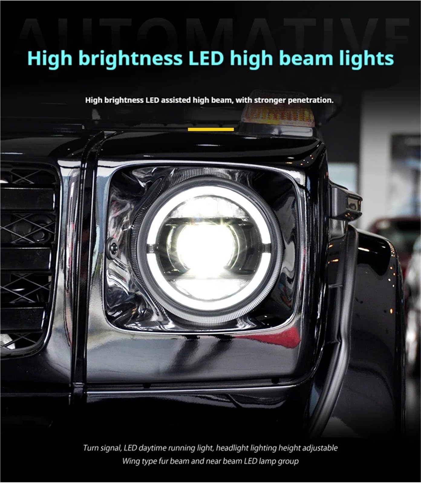 Zestaw reflektorów Head Lamp Do klasy G 2007-2017 W463 G350 G500 G55 G63 animacja DRL światła sygnalizacyjne reflektory samochodowe(Black)