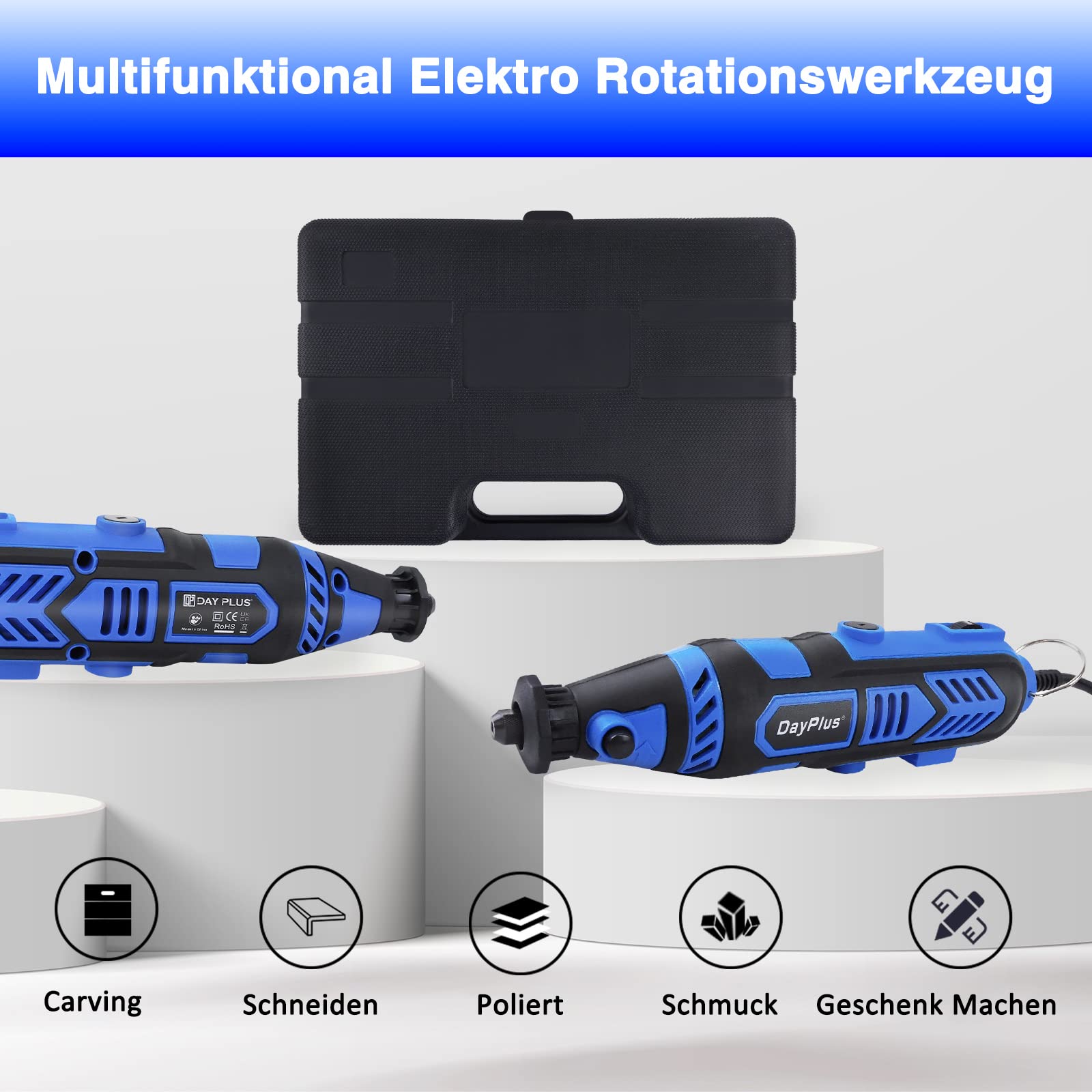 Utensile multifunzione da 135 W, set di 77 accessori, 3 dispositivi di fissaggio, 6 regolazione della velocità, paletta girevole variabile 1000032000RPM per taglio, intaglio, foratura, incisione,