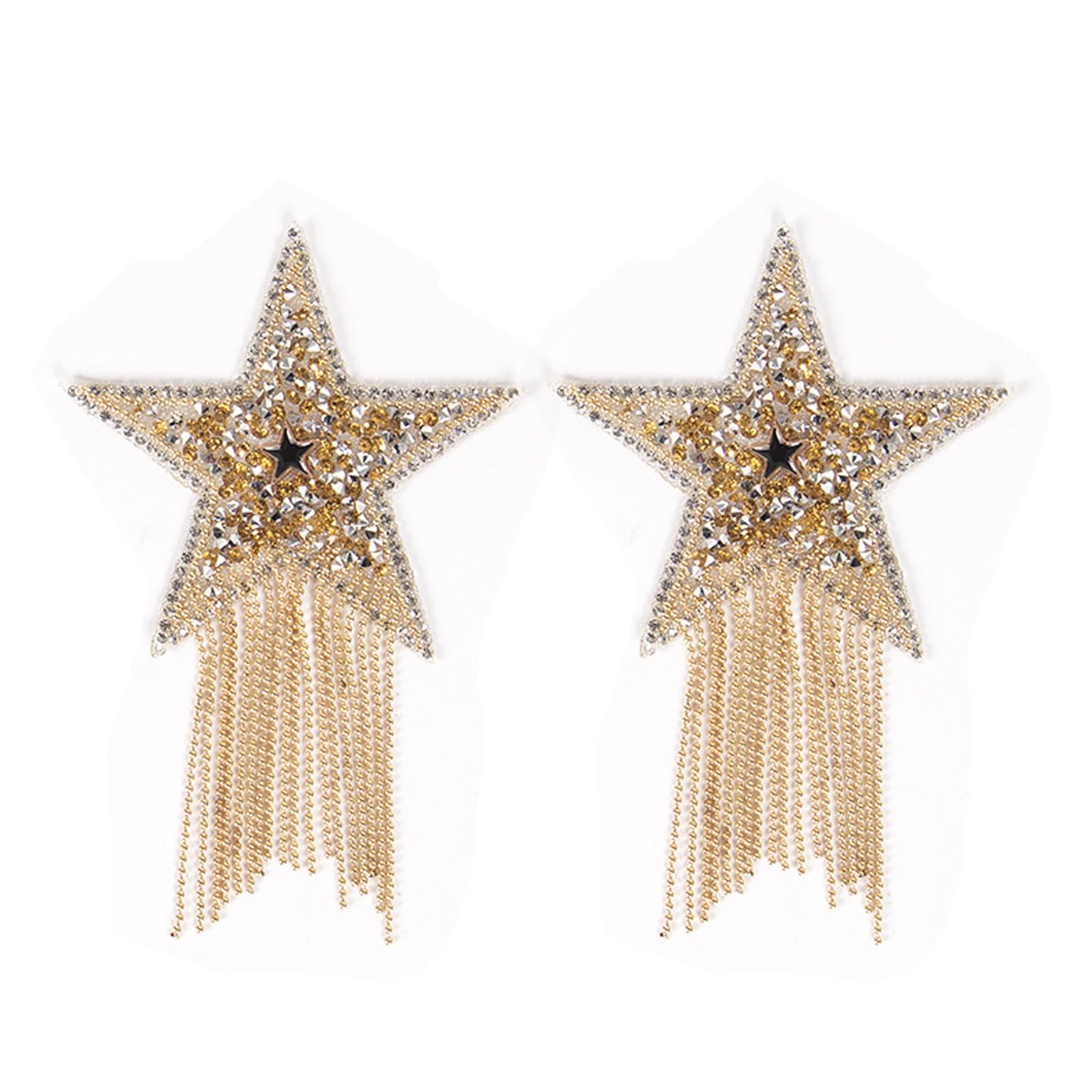 Sodeber Women's A 1Pair Reusable Dhesive Pasties Nipple Covers Pentagrams Tassels Breast Petals For Festivals Raves Lingerie Gifts