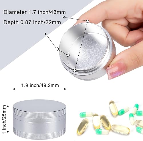 Miniatura 4 de Pastillero de metal para bolsillo de bolso, pastillero impermeable, pastillero diario, organizador de medicamentos portátil para píldoras,