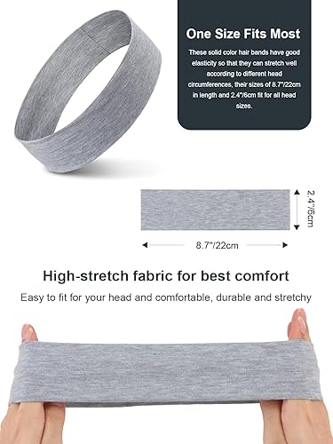 Miniatura 6 de DRESHOW Paquete de 8 diademas para mujer, diademas anudadas de yoga, accesorios elásticos cruzados para el cabello, envoltura deportiva