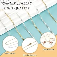Vista 3 de SANNIX 20 Feet Necklace Chains 1.8mm Jewelry Making Chains for Necklace Earring Bracelet Jewelry Making Supplies, Metal Chain Necklace with Lobster
