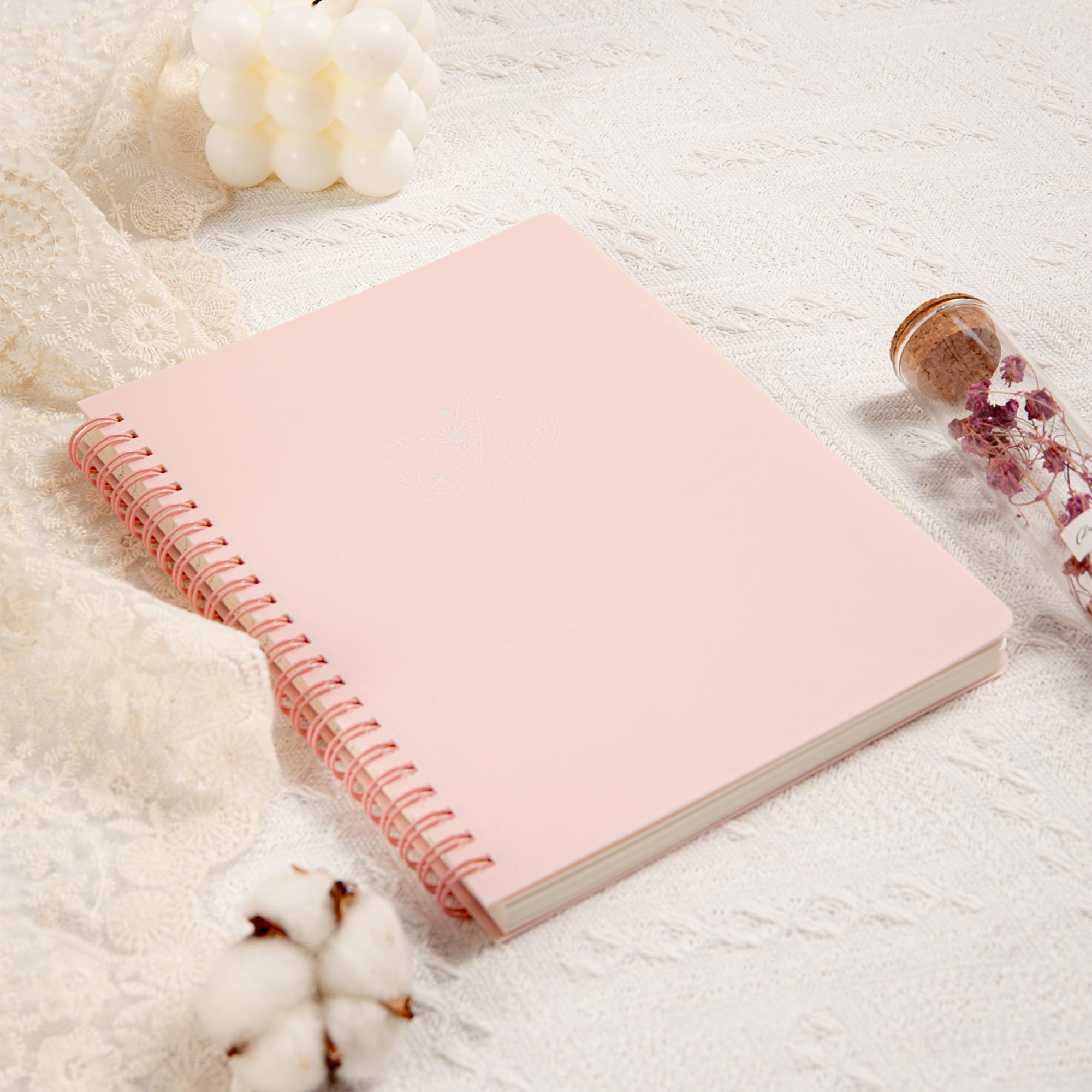 MGGAO Lot De 3 Carnets à Spirales A5 Pour Femme - Poches Intérieures, 60 Pages Lignées 7mm