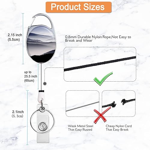 Vista 90 de Carrete retráctil para tarjetas de identificación con llavero retráctil para llaves, lindo nombre, carretes decorativos de tarjetas de Pretty