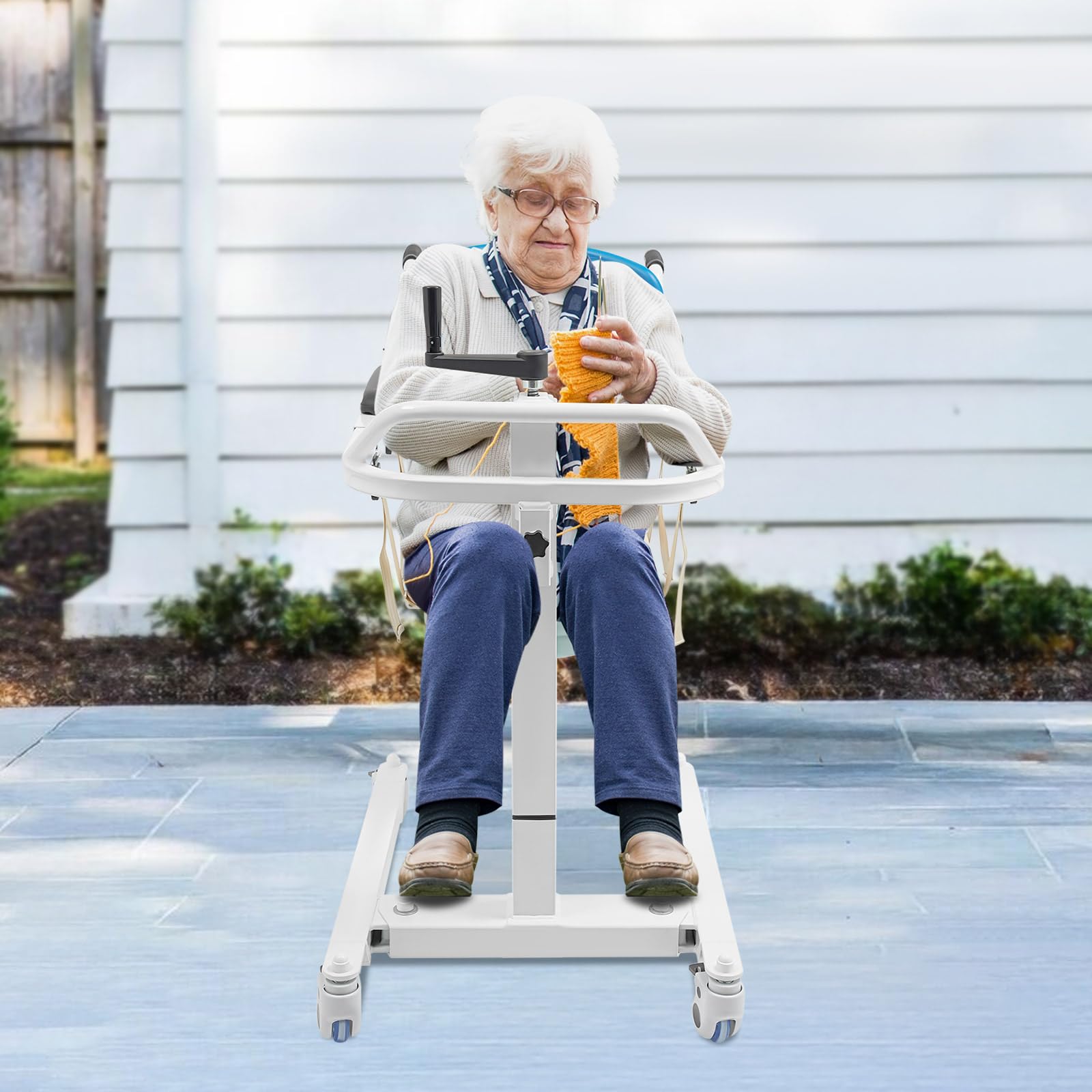 Sedia di trasferimento per pazienti con vasino portatile, sollevatore idraulico per pazienti, sedia a rotelle fino a 120 kg, toilette per disabili, trasferimento manuale multifunzione