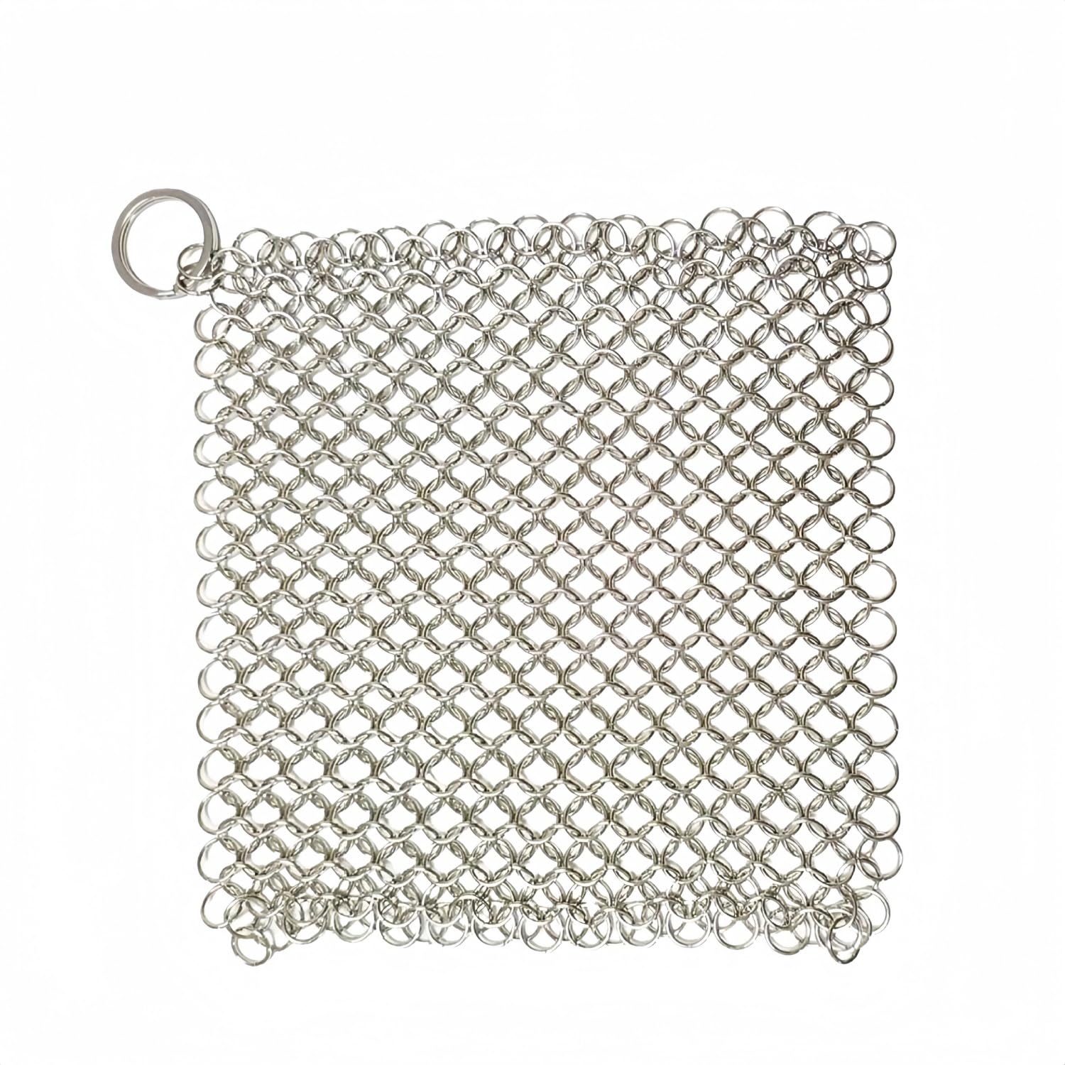 Gjfwqc Silver ﻿Gjfwqc Cast Iron Scrubber 6 Inch Stainless Steel Skillet Cleaner Household Chain Mail Scrubber For Cast Iron Pans, Griddles, Skillets, Cookware
