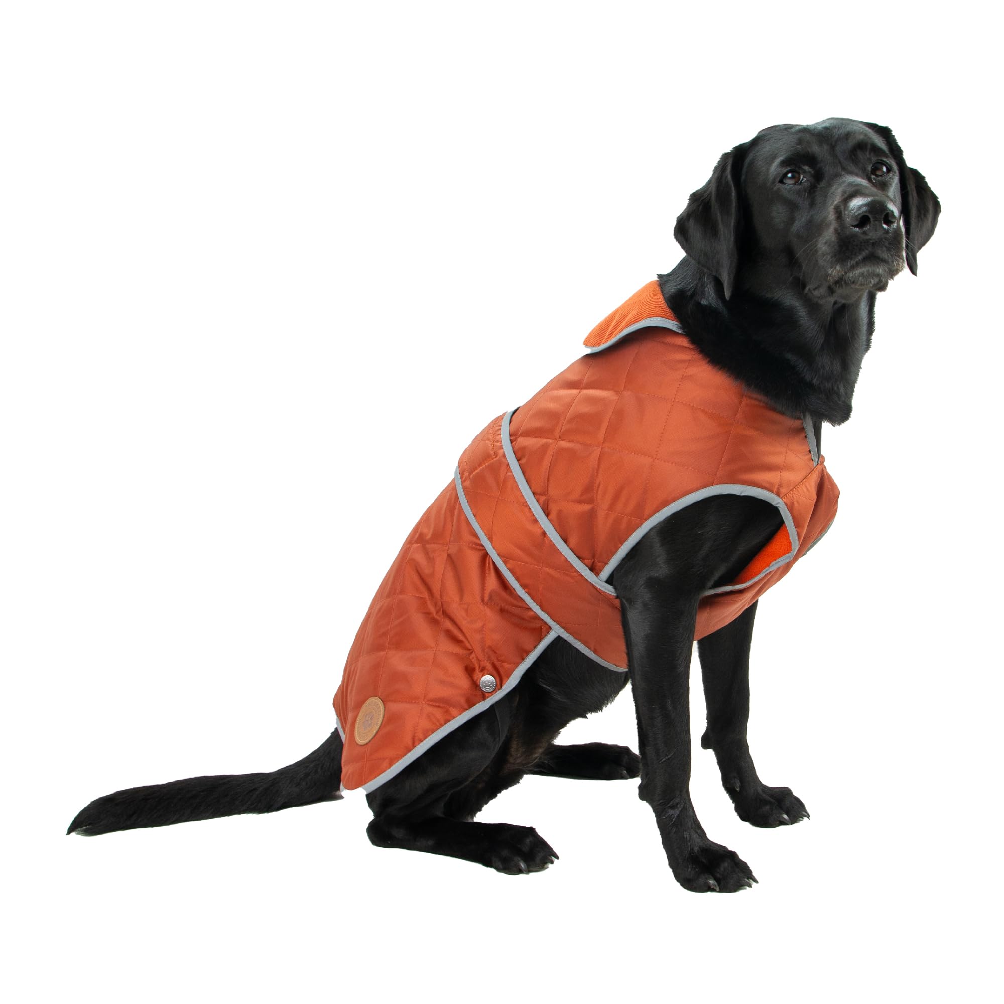 Ancol Heritage Quilted Dog Coat in Terracotta, Waterproof Fleece Lined Pet Jacket with Zipped Harness Hole
