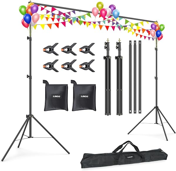 LINCO Lincostore Backdrop Stand Kit 9.4x8.3ft(WXH) for Party Photography