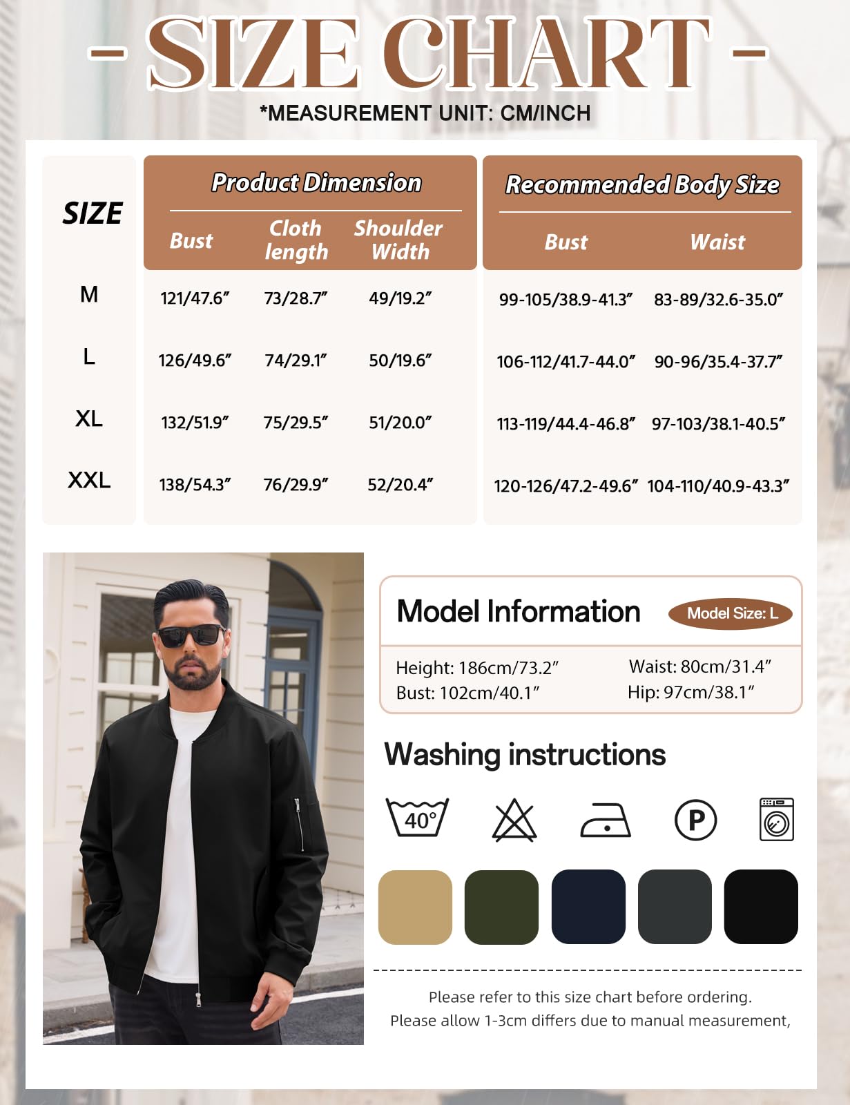 Xnova Kurtki bomberki dla mężczyzn letnia lekka wodoodporna kurtka uniwersytecka z zamkiem błyskawicznym inteligentna wiatrówka na co dzień płaszcze cargo taktyczna sportowa odzież wierzchnia z