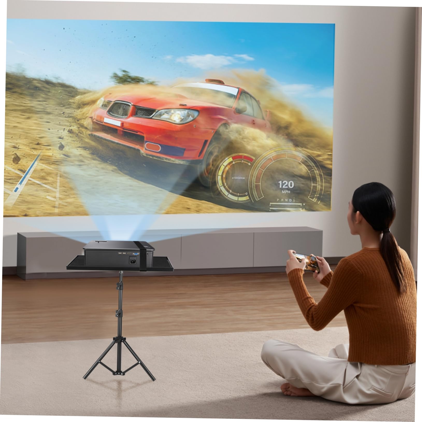 Supporto Regolabile per Proiettore da Tavolo in Metallo e Plastica per Utilizzo in Classe in Casa Altezza Max 120cm
