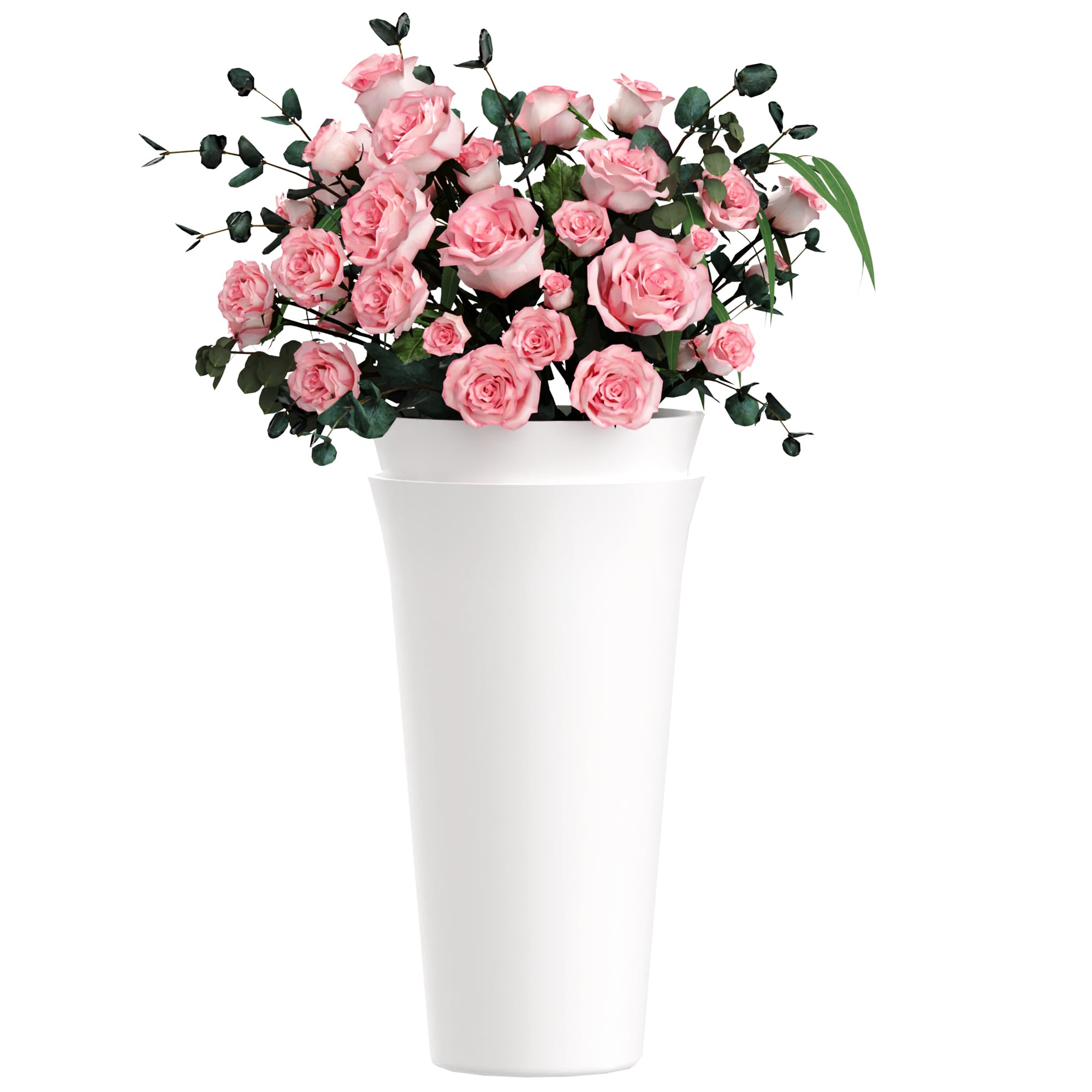 Vases à fleurs rustiques en lot blanc pour mariage et fête prénuptiale