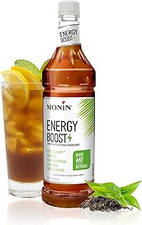 Energy Boost, Liquid Energy Supplement, Subtle Tea Flavor, Zero Added Sugar, Great for Coffee, Soda, & More, Low-Calorie, Contains Natural Caffeine, Gluten-Free, Clean Label (1 Liter + Pump)