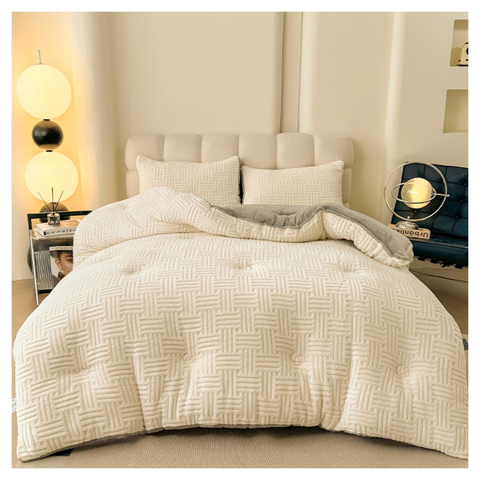Piumino Invernale Morbido 150x200 Cm (2,5kg) – Trapunta Addensata In Velluto Di Agnello E Microfibra, Grigio