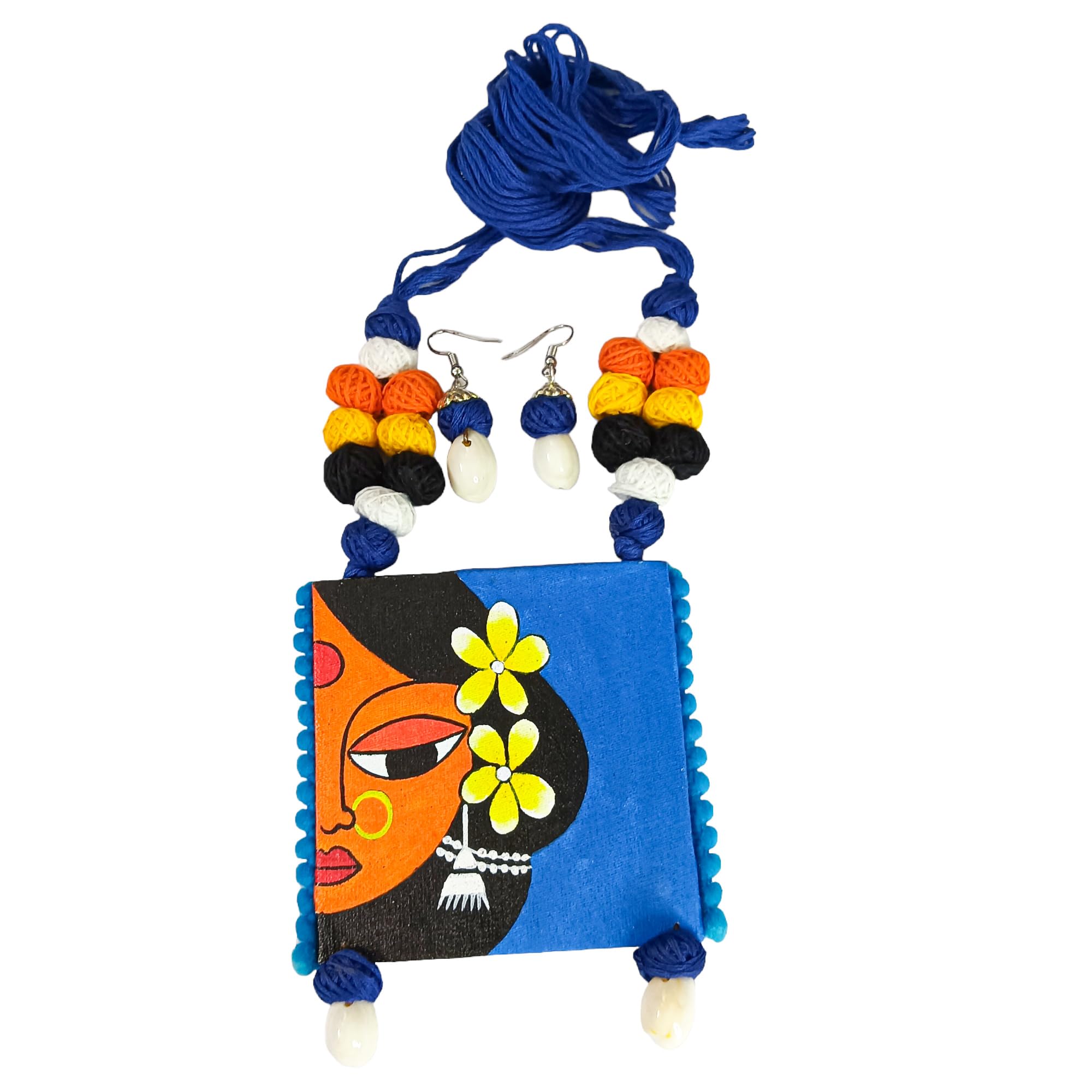 Soundarya Boutique Handmade handpainted kathchapa ethnic jewellery set Blue, gift for her, eco-friendly jewellery set (B0CBF5MBKB) Amazon Price History, Amazon Price Tracker