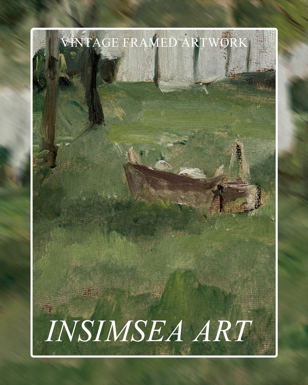 InSimSea Framed Wall Art for Living Room for Living RoomVintage Laundry Room Art Print Antique Oil Painting Country Landscape Vintage Wall Art Canvas for Bedroom OfficeGallery 11x14in — view 5